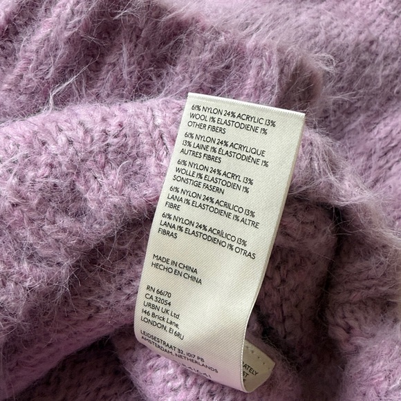 Free People Willow fuzzy wool blend cardigan sweater in lilac lavender - Picture 6 of 7